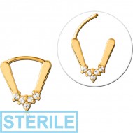 STERILE GOLD PVD COATED SURGICAL STEEL JEWELLED MULTI PURPOSE CLICKER