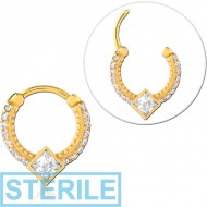 STERILE GOLD PVD COATED SURGICAL STEEL JEWELLED MULTI PURPOSE CLICKER