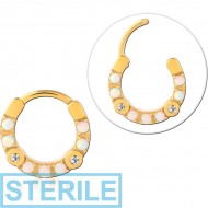 STERILE GOLD PVD COATED SURGICAL STEEL JEWELLED MULTI PURPOSE CLICKER