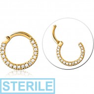 STERILE GOLD PVD COATED SURGICAL STEEL JEWELLED MULTI PURPOSE CLICKER