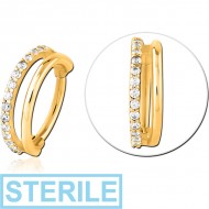 STERILE GOLD PVD COATED SURGICAL STEEL JEWELLED MULTI PURPOSE CLICKER