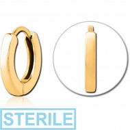 STERILE GOLD PVD COATED SURGICAL STEEL MULTI PURPOSE HUGGIE PIERCING
