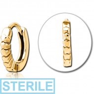 STERILE GOLD PVD COATED SURGICAL STEEL MULTI PURPOSE HUGGIE PIERCING