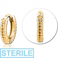 STERILE GOLD PVD COATED SURGICAL STEEL MULTI PURPOSE HUGGIE PIERCING