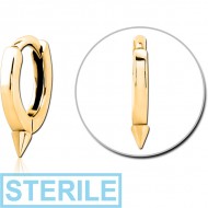 STERILE GOLD PVD COATED SURGICAL STEEL MULTI PURPOSE HUGGIE PIERCING