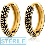 STERILE GOLD PVD COATED SURGICAL STEEL HUGGIES PAIR