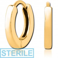 STERILE GOLD PVD COATED SURGICAL STEEL HUGGIES PAIR