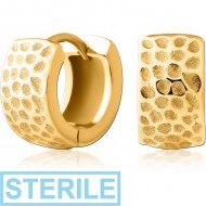 STERILE GOLD PVD COATED SURGICAL STEEL HUGGIES PAIR