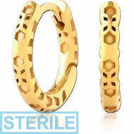 STERILE GOLD PVD COATED SURGICAL STEEL HUGGIES PAIR