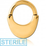 STERILE GOLD PVD COATED SURGICAL STEEL HINGED SEPTUM CLICKER