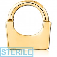 STERILE GOLD PVD COATED SURGICAL STEEL HINGED SEPTUM CLICKER