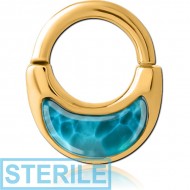 STERILE GOLD PVD COATED SURGICAL STEEL HINGED SEPTUM CLICKER