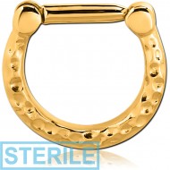 STERILE GOLD PVD COATED SURGICAL STEEL HINGED SEPTUM CLICKER