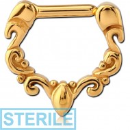 STERILE GOLD PVD COATED SURGICAL STEEL SEPTUM CLICKER