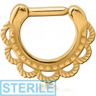 STERILE GOLD PVD COATED SURGICAL STEEL SEPTUM CLICKER