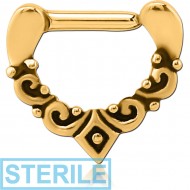 STERILE GOLD PVD COATED SURGICAL STEEL SEPTUM CLICKER