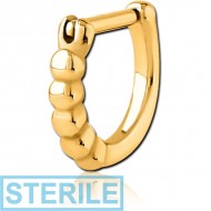 STERILE GOLD PVD COATED SURGICAL STEEL TRAGUS CLICKER