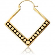 STERILE GOLD PVD COATED SURGICAL STEEL HOOP EARRING FOR TUNNEL