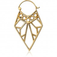 STERILE GOLD PVD COATED SURGICAL STEEL HOOP EARRING FOR TUNNEL