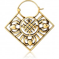 STERILE GOLD PVD COATED SURGICAL STEEL HOOP EARRING FOR TUNNEL
