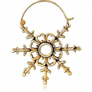 STERILE GOLD PVD COATED SURGICAL STEEL HOOP EARRING FOR TUNNEL