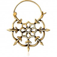 STERILE GOLD PVD COATED SURGICAL STEEL HOOP EARRING FOR TUNNEL