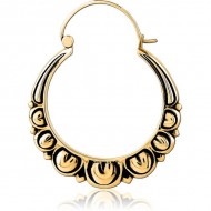 STERILE GOLD PVD COATED SURGICAL STEEL HOOP EARRING FOR TUNNEL
