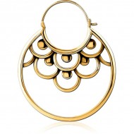 STERILE GOLD PVD COATED SURGICAL STEEL HOOP EARRING FOR TUNNEL