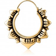 STERILE GOLD PVD COATED SURGICAL STEEL HOOP EARRING FOR TUNNEL