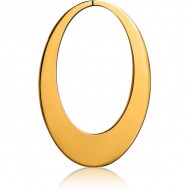 STERILE GOLD PVD COATED SURGICAL STEEL HOOP EARRINGS FOR TUNNEL - ELIPTIC