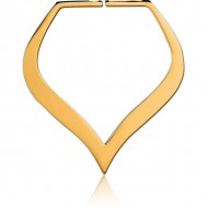 STERILE GOLD PVD COATED SURGICAL STEEL HOOP EARRINGS FOR TUNNEL - SPADE