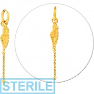 STERILE GOLD PVD COATED SURGICAL STEEL HOOP EARRINGS