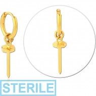 STERILE GOLD PVD COATED SURGICAL STEEL HOOP EARRINGS