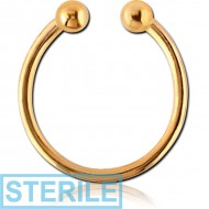 STERILE GOLD PVD COATED SURGICAL STEEL FAKE SEPTUM RING PIERCING