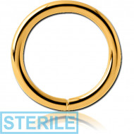 STERILE STERLING SILVER 925 GOLD PVD COATED SEAMLESS RING
