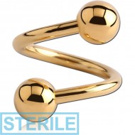 STERILE GOLD PVD COATED SURGICAL STEEL BODY SPIRAL