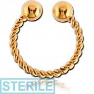 STERILE GOLD PVD COATED SURGICAL STEEL NOSE RING