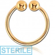 STERILE GOLD PVD COATED SURGICAL STEEL NOSE RING