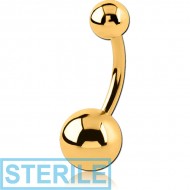 STERILE GOLD PVD COATED TITANIUM NAVEL BANANA