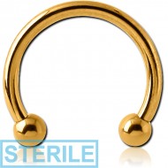 STERILE GOLD PVD COATED TITANIUM MICRO CIRCULAR BARBELL