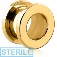 STERILE GOLD PVD COATED STAINLESS STEEL THREADED TUNNEL