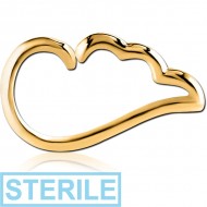 STERILE GOLD PVD COATED SURGICAL STEEL OPEN WING SEAMLESS RING