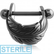 STERILE HEMETITE PVD COATED SURGICAL STEEL CARTILAGE SHIELD - LEAF