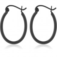 STERILE HEMETITE PVD COATED SURGICAL STEEL WIRE HOOP EARRINGS PIERCING