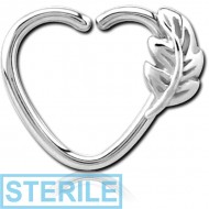 STERILE SURGICAL STEEL OPEN HEART SEAMLESS RING PIERCING