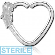 STERILE SURGICAL STEEL OPEN HEART SEAMLESS RING PIERCING
