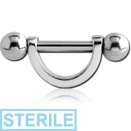 STERILE SURGICAL STEEL HELIX SHIELD WITH BALLS PIERCING