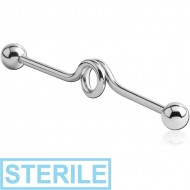 STERILE SURGICAL STEEL INDUSTRIAL LOOP BARBELL PIERCING