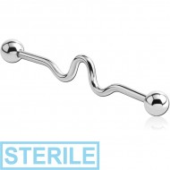 STERILE SURGICAL STEEL INDUSTRIAL LOOP BARBELL PIERCING