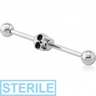 STERILE SURGICAL STEEL SKULL INDUSTRIAL BARBELL PIERCING